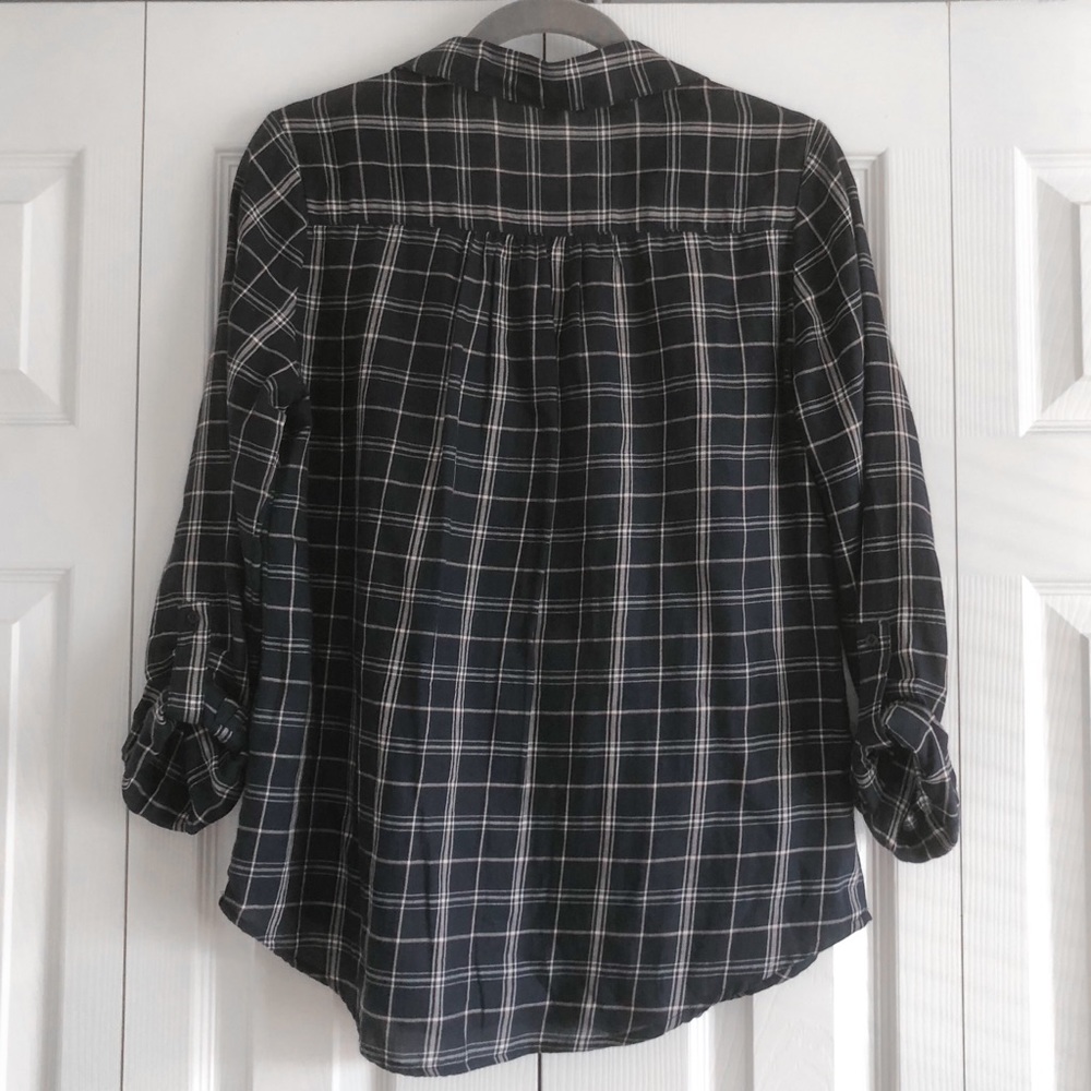 Joie | Plaid Fara B Ruffle V-Neck Blouse - Picture 5 of 8
